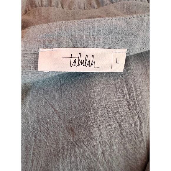 Talulah Peplum Top in Sage 100% Cotton Women's Size Large - Picture 7 of 9